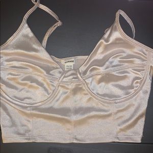 Silky satin cropped top
